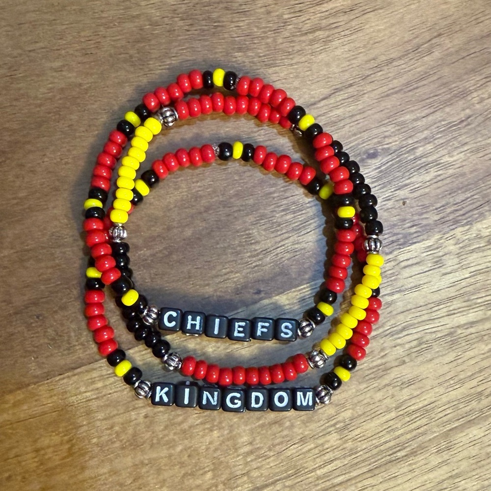 Artisan KC Chiefs inspired Kingdom Beaded Bracelet Set